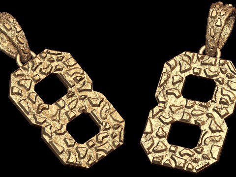 Plain Gold Nugget Number 8 3D Print Model