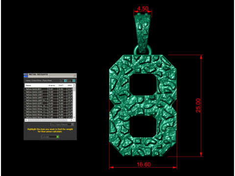 Plain Gold Nugget Number 8 3D Print Model