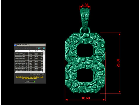 Plain Gold Nugget Number 8 3D Print Model