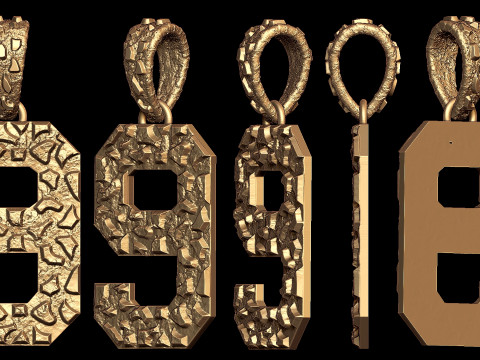 Plain Gold Nugget Number 9 Modelo de impresión 3D