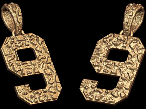 Plain Gold Nugget Number 9 Modelo de impresión 3D