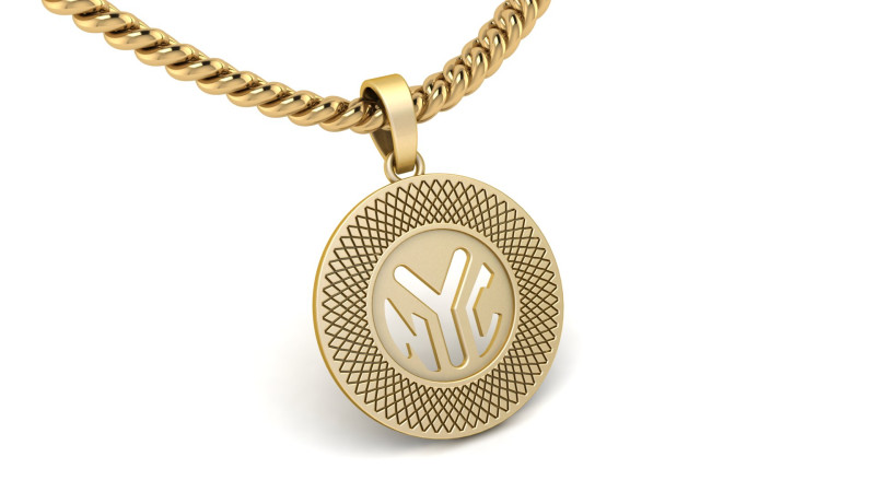 NYC SYMBOL GOLD PENDANT 3Dプリントモデル .c4d .max .obj .3ds .fbx .stl .blend 