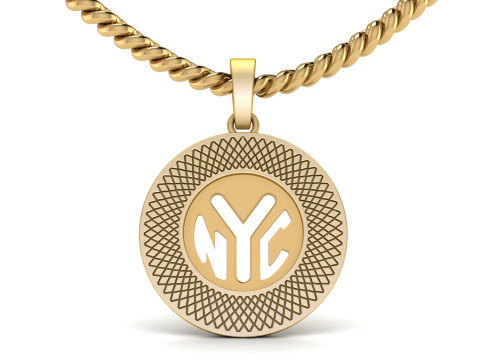 NYC SYMBOL GOLD PENDANT 3Dプリントモデル