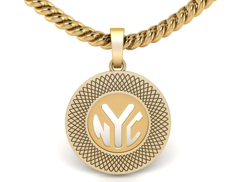 NYC SYMBOL GOLD PENDANT 3Dプリントモデル
