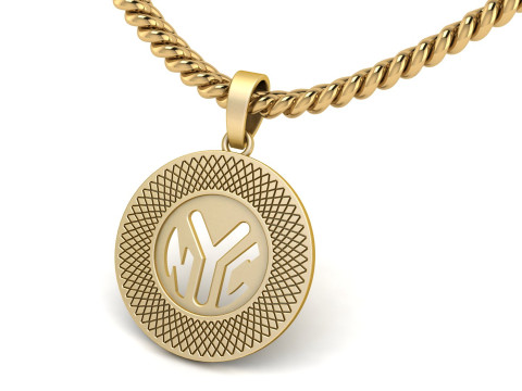 NYC SYMBOL GOLD PENDANT 3Dプリントモデル