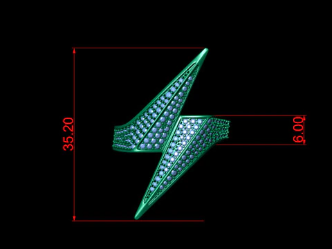 Anillo de se&ntilde;al de rayo Bolt Modelo de impresión 3D