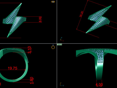 Bolt Lightning Sign Ring 3D प्रिंट मॉडल