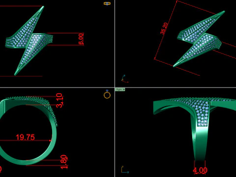 Anillo de se&ntilde;al de rayo Bolt Modelo de impresión 3D