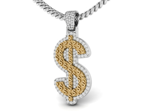 Dollar Hip-Hop Pendant 3D-Druckmodell