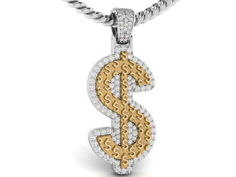 Dollar Hip-Hop Pendant 3D Print Model