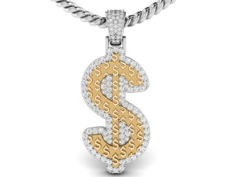Dollar Hip-Hop Pendant 3D-Druckmodell