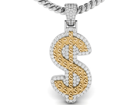 Dollar Hip-Hop Pendant 3D-Druckmodell