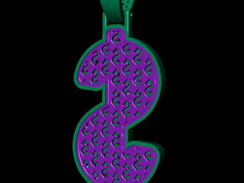 Dollar Hip-Hop Pendant 3D Print Model