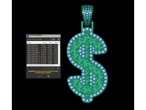 Dollar Hip-Hop Pendant 3D-Druckmodell
