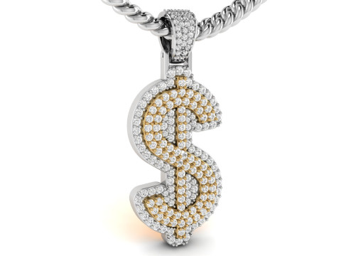 Double Layer Dollar Diamond Pendant 3D Принт Модель