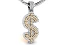 Double Layer Dollar Diamond Pendant Model Cetak 3D