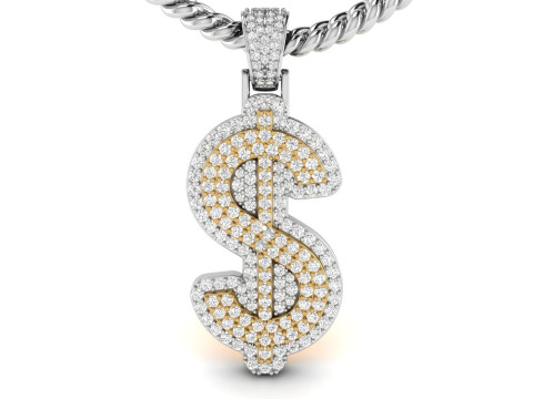 Double Layer Dollar Diamond Pendant 3D Принт Модель