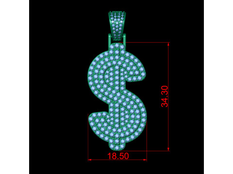 Double Layer Dollar Diamond Pendant 3D Принт Модель