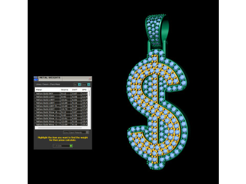 Double Layer Dollar Diamond Pendant 3D Принт Модель
