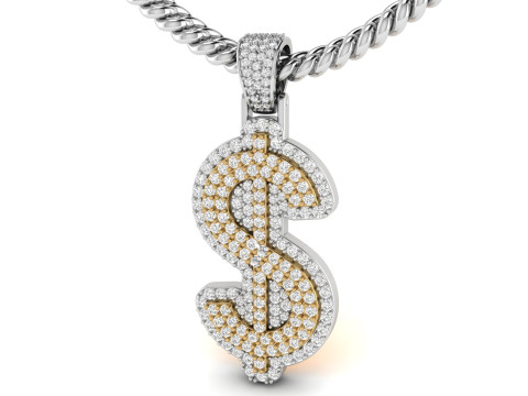 Double Layer Dollar Diamond Pendant 3D Принт Модель