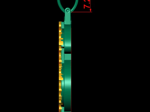 Dollar Plain Gold Pendant 3D Print Model