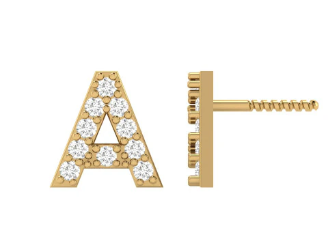 Orecchini con alfabeto con lettera A Modello di stampa 3D