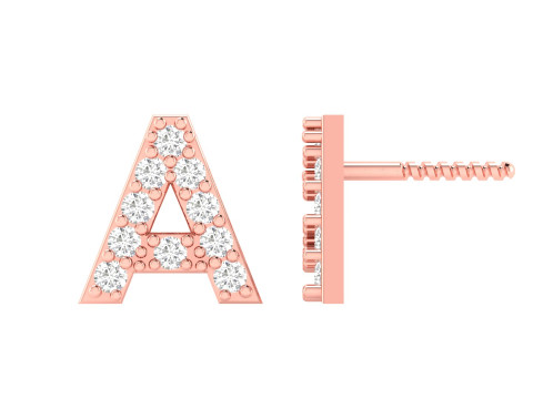 Diamond Alphabet Stud Earring Set A to Z Modello di stampa 3D