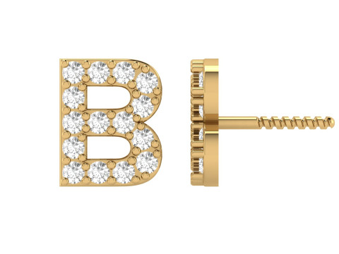 B Letter Alphabets Earrings 3D 打印模型