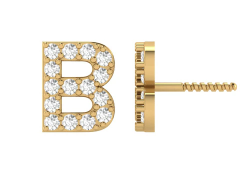 Orecchini alfabeti con lettera B Modello di stampa 3D