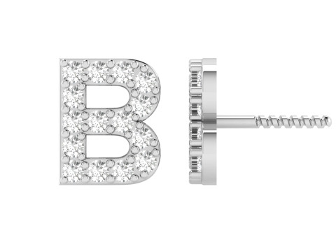 B Letter Alphabets Earrings 3D प्रिंट मॉडल