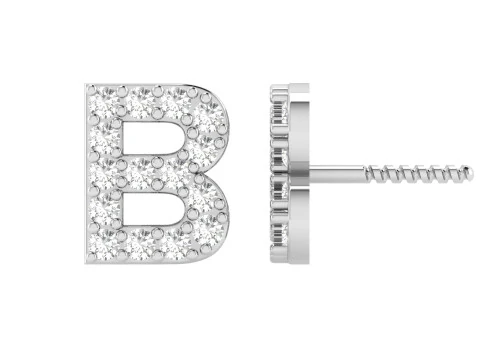 B Letter Alphabets Earrings 3D Print Model