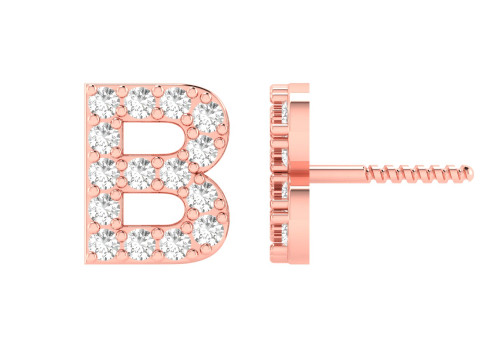 B Letter Alphabets Earrings 3D प्रिंट मॉडल