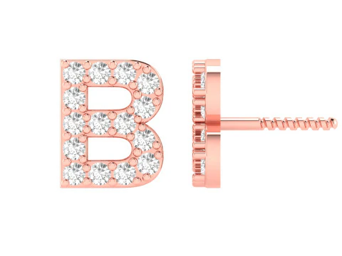 B Letter Alphabets Earrings 3D Print Model