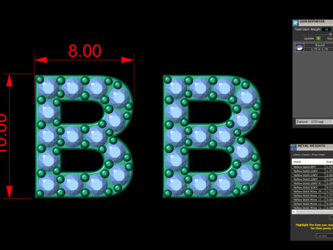 B Letter Alphabets Earrings 3D प्रिंट मॉडल