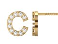 C Letter Alphabets Studs Earrings Modello di stampa 3D
