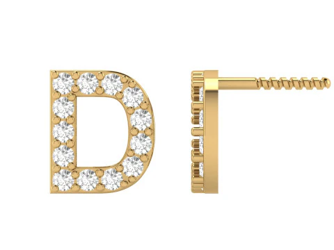 D 문자 알파벳 스터드 귀걸이 3D 프린트 모델