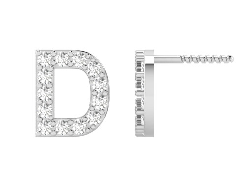 D Letter Alphabets Studs Earrings 3D 打印模型