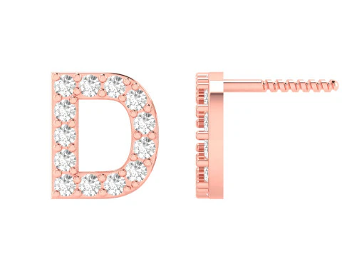 D Letter Alphabets Studs Earrings 3D Print Model