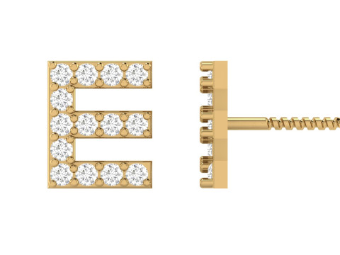 E Letter Alphabets Studs Earrings 3D-printmodel