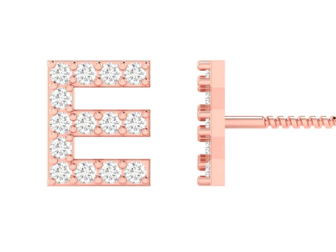 E Letter Alphabets Studs Earrings 3D Print Model