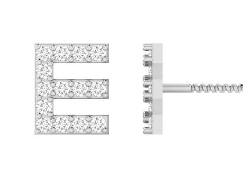 E Letter Alphabets Studs Earrings 3D Print Model