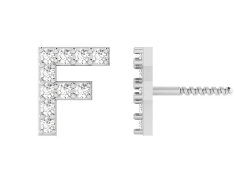 F Letter Alphabets Studs Earrings 3D Print Model
