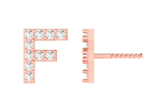 F Letter Alphabets Studs Earrings Model do druku 3D