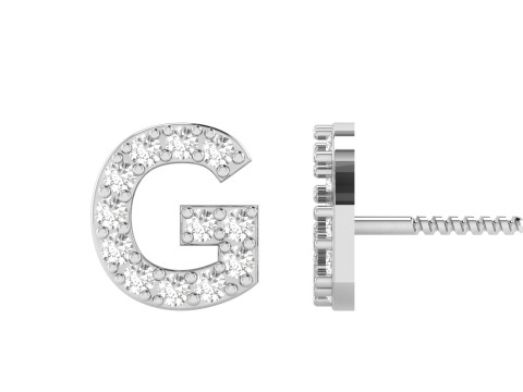 G Letter Alphabets Studs Earrings Modello di stampa 3D