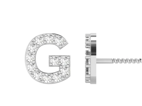 G Letter Alphabets Studs Earrings 3D Print Model