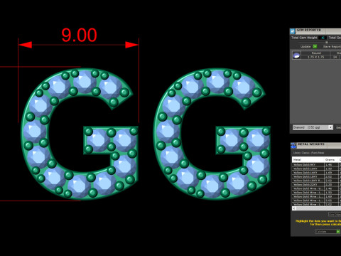 G Letter Alphabets Studs Earrings Modello di stampa 3D