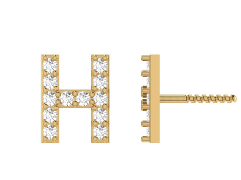 H Letter Alphabets Studs Earrings 3D Print Model