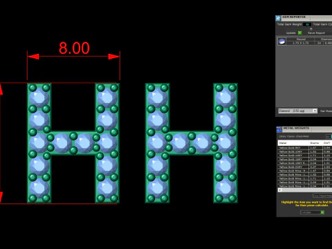 H Letter Alphabets Studs Earrings 3D Print Model