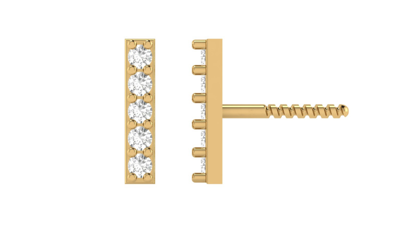 I Letter Alphabets Studs Earrings 3D 打印模型 .c4d .max .obj .3ds .fbx .stl .blend