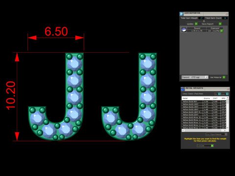 J Letter Alphabets Studs Earrings 3D Print Model